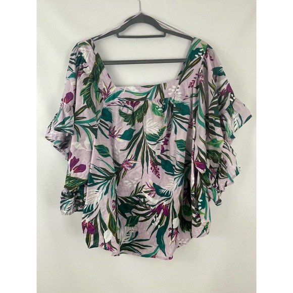 Terra & Sky 2X Floral Women’s Floral Short Sleeve Blouse Top Summer 20w-22w EUC - Picture 3 of 4